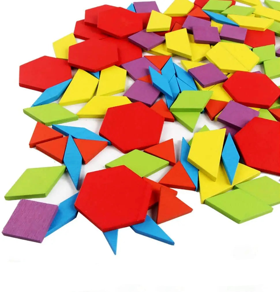 Tangram de madeira Montessori